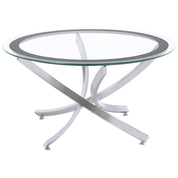 Brooke Round Coffee Table With Glass Top Chrome Coaster