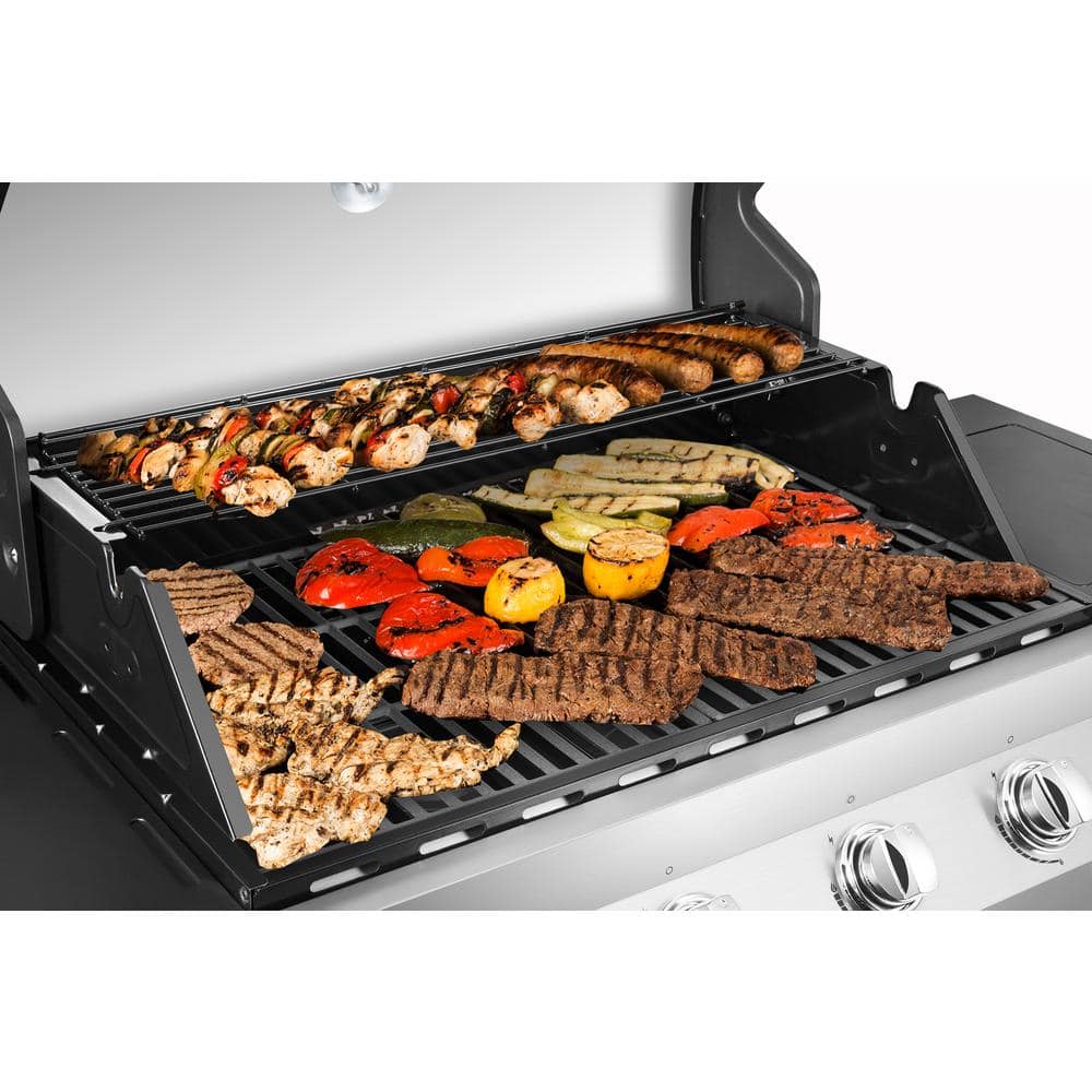 Dyna-Glo Premier 4-Burner Natural Gas Grill in Stainless Steel with Side Burner DGP483SSN-D