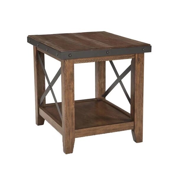 Taos Canyon Brown Rustic End Table