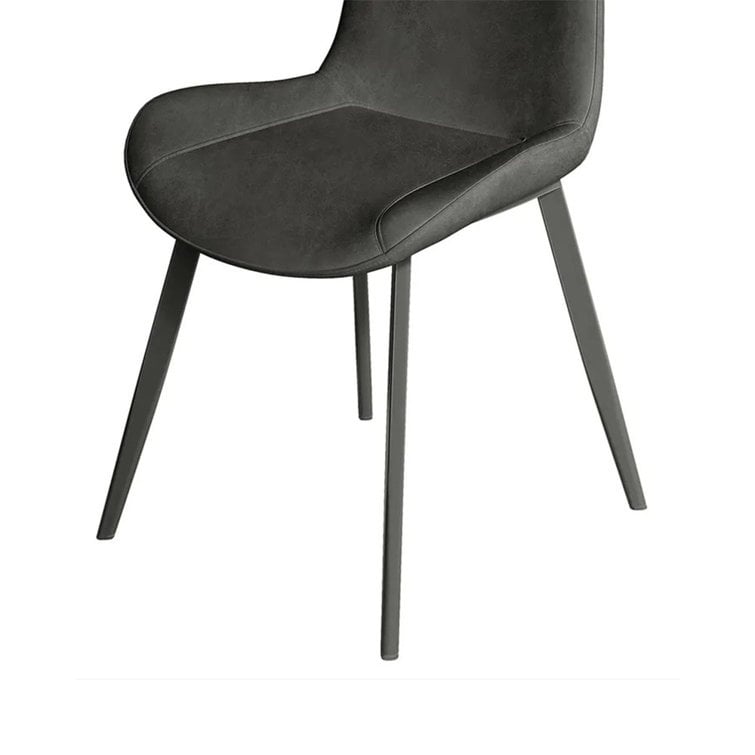 Dining Chairs Set of 2 with PU Cushion Mid Century Modern Indoor Kitchen(Gray)