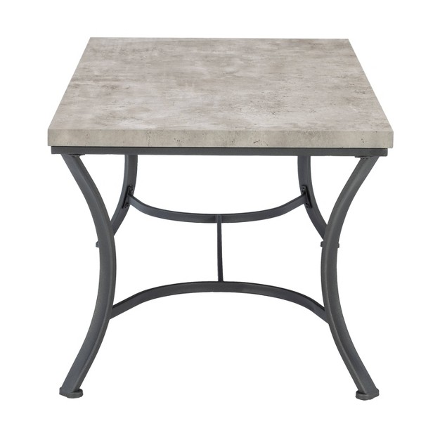 Talley Metal And Faux Concrete Top 3pc Coffee And Side Table Set Coal Finished Powell