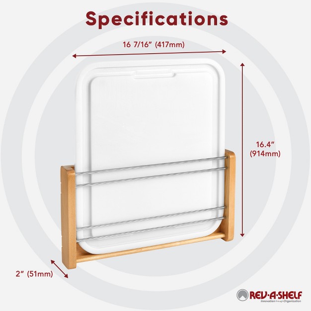 Rev a shelf Kitchen Cabinet Wood Door Mount Rack With Polymer Cutting Board For Standard Cabinets Or Larger Opening