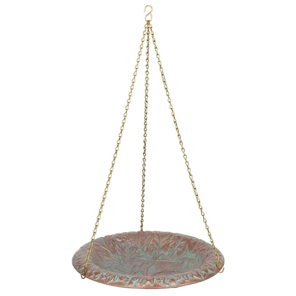 Whitehall Products Oakleaf Birdbath Bowl Copper Verdi 00193