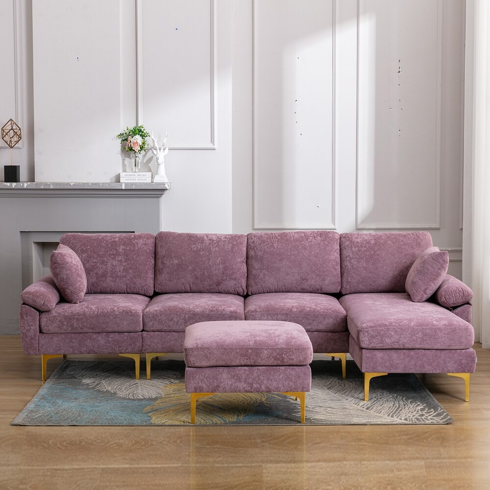 Minimalist corner U shaped fabric living room combination sofa