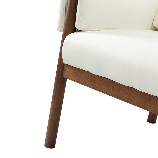 Tiago Comfy Living Room Accent Armchair with Solid Wood Legs by HULALA HOME