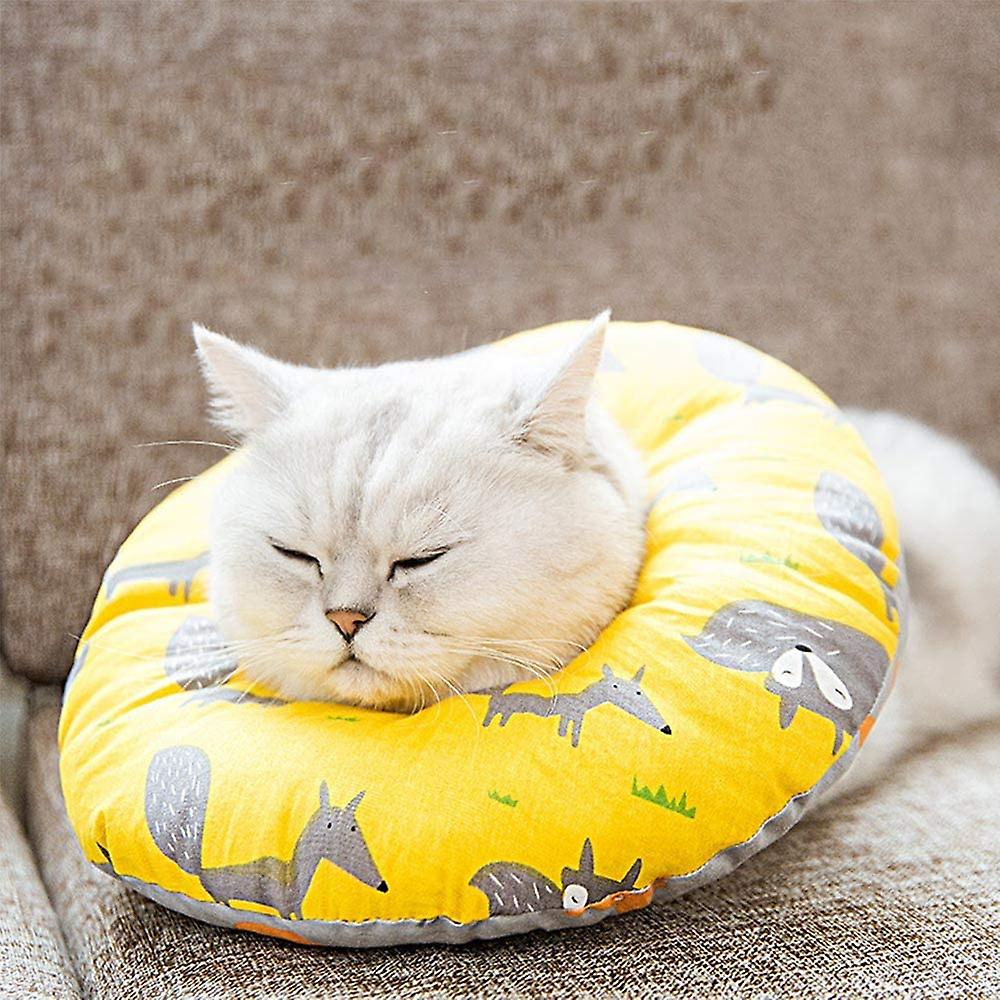 Adjustable Recovery Collar For Dogs Cats， Soft Protective Pet Cone Collar For Small Animals Surgery，yellow，large