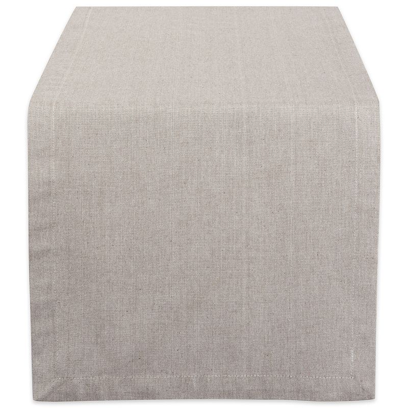 14 x 72 Stone Brown Solid Chambray Rectangular Table Runner