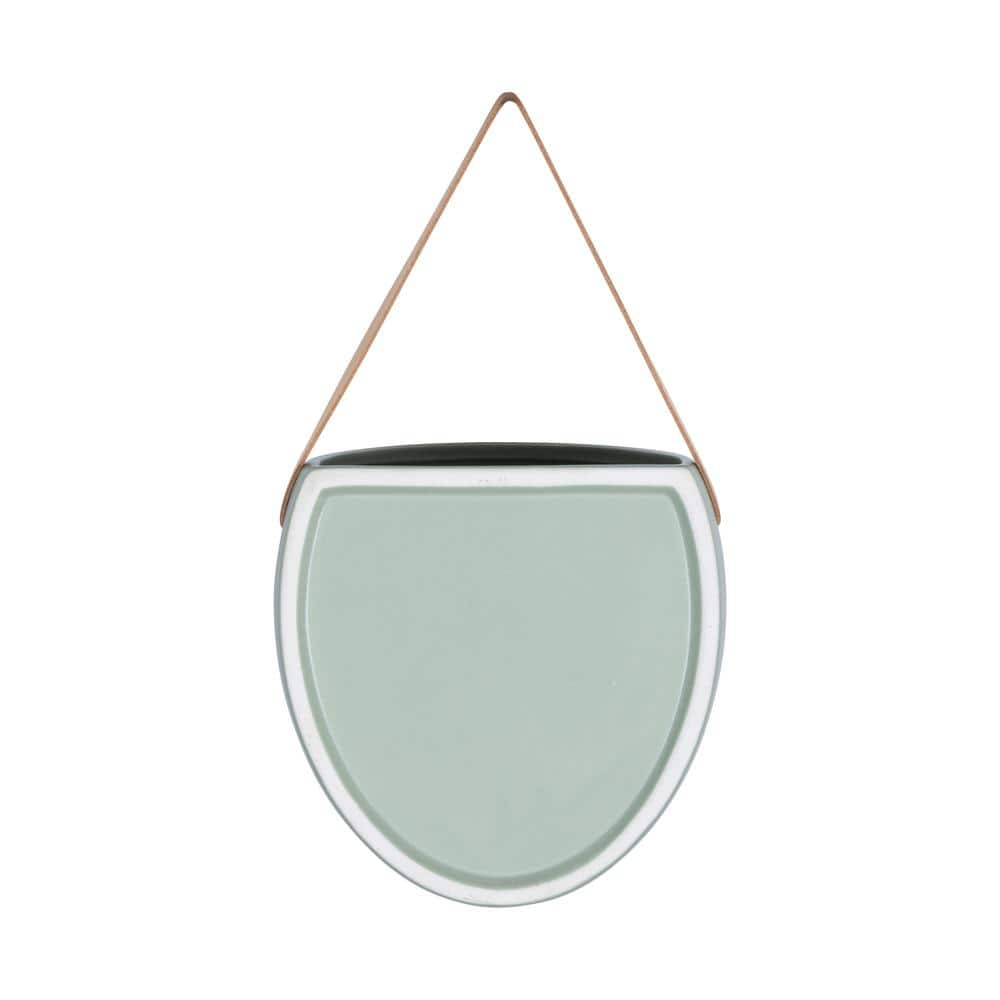 Stratton Home Decor Boho Green Ceramic Hanging Planter S42483