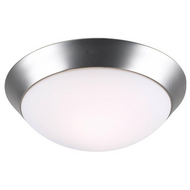 Wide Brushed Nickel Frosted Glass Dome Shade For Bedroom Kitchen Living Room Hallway