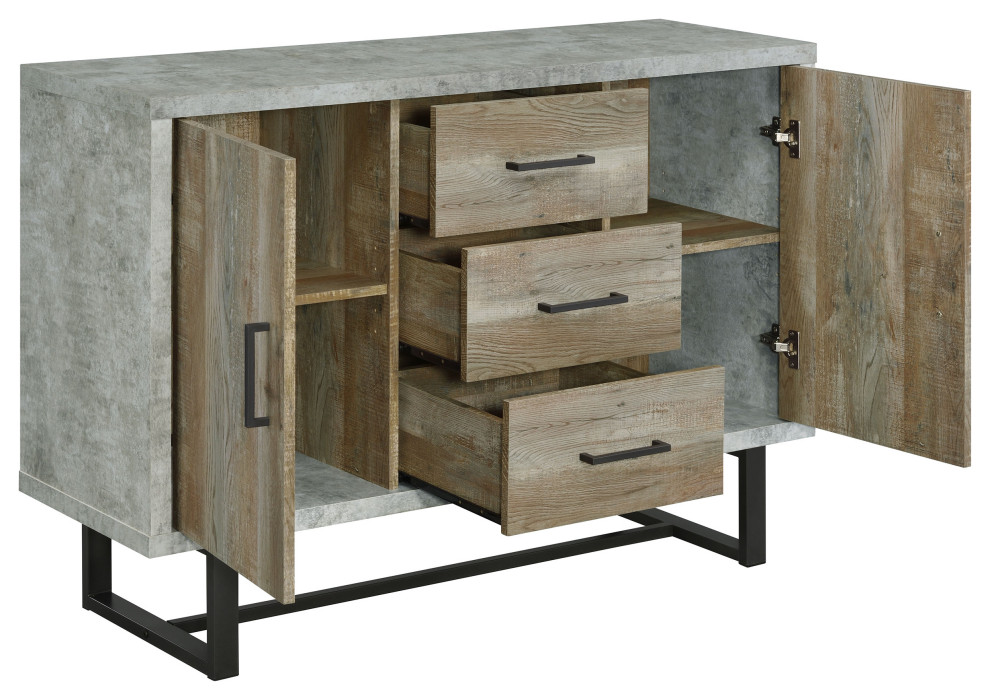 Abelardo 3 drawer Accent Cabinet Weathered Oak and Cement   Modern   Accent Chests And Cabinets   by Modon  Houzz