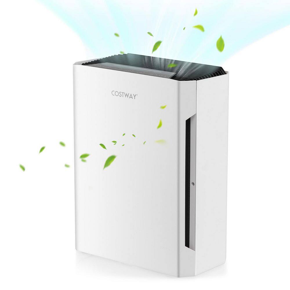 Costway H13 True HEPA Air Purifier Portable Air Cleaner with Adjustable Wind Speeds ES10182US-WH