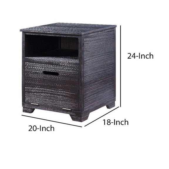 Benjara BM204473 Rugged Textured Wooden End Table ...