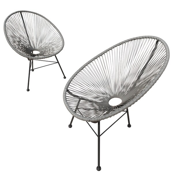 Corvus Sarcelles Acapulco Modern Wicker Bistro Chairs(Set of 2)