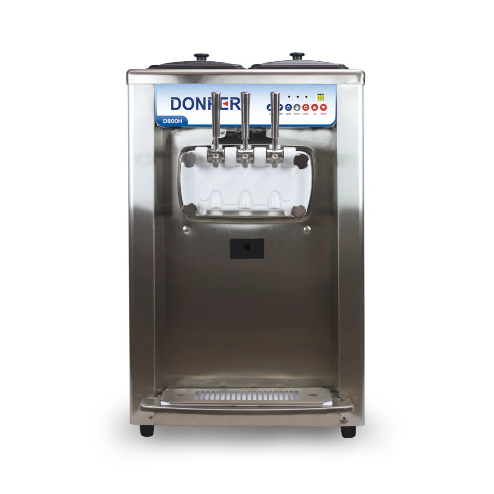 Donper D800H Soft-Serve Ice Cream Machine， Countertop， 2 Flavor + Twist， 9.5 Qt