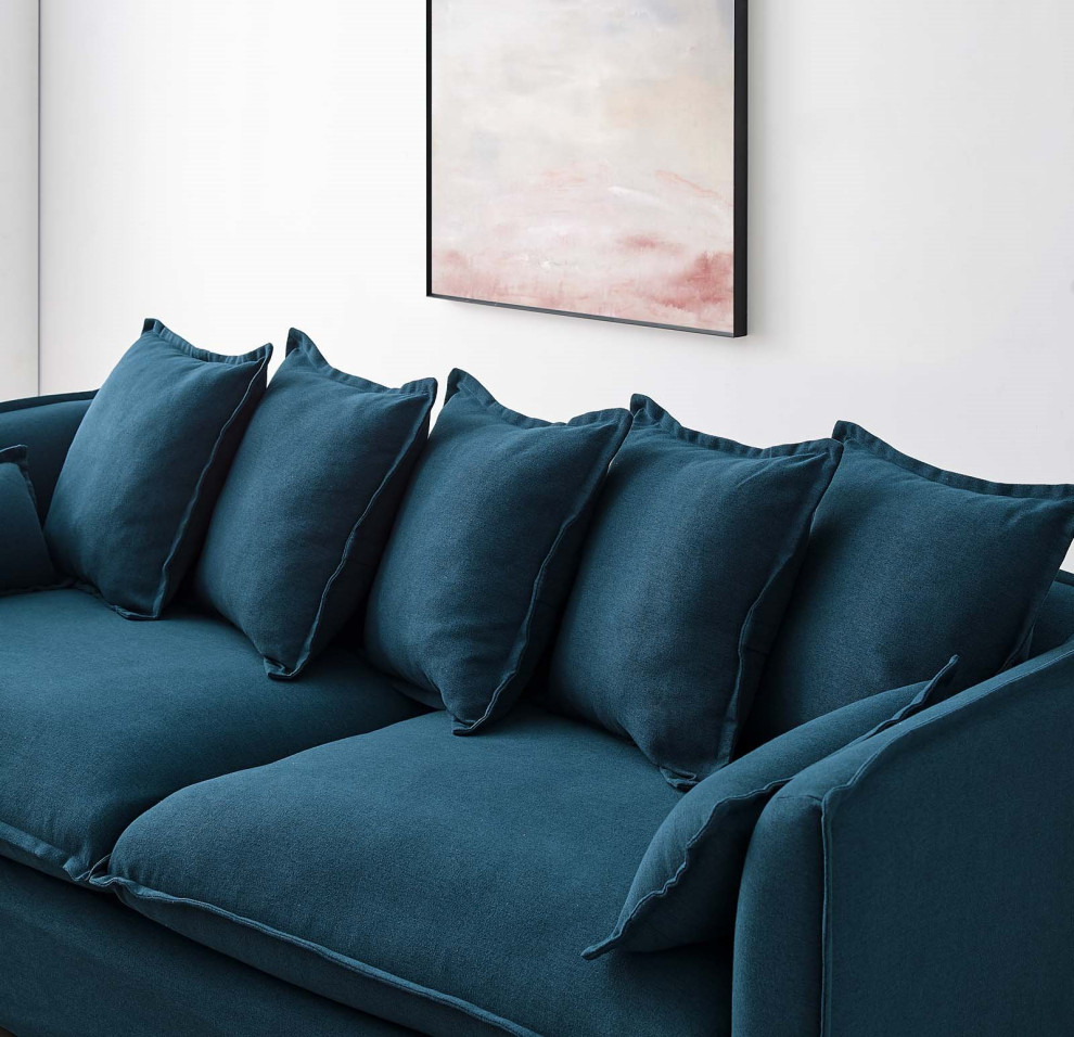 Sofa  Fabric  Navy Blue  Modern  Living Lounge Room Hotel Lobby Hospitality   Contemporary   Sofas   by House Bound  Houzz