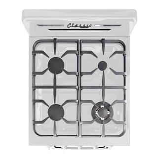 Unique Appliances Off-Grid Classic Retro 24 in. 3 cu. ft. Retro Propane Gas Range with Battery Ignition in Marshmallow White UGP-24CR OF1 W