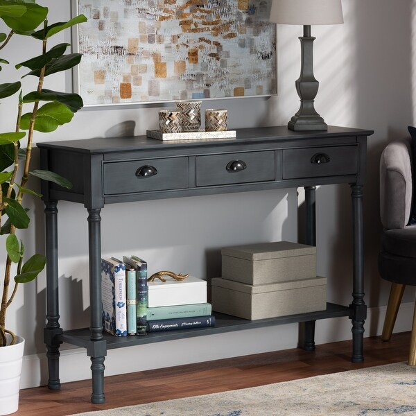 Garvey 3-Drawer Wood Entryway Console Table