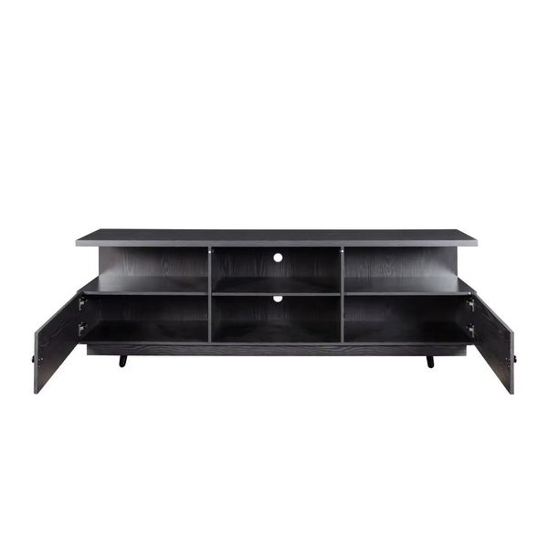 TV Stand Entertainment Center Console Table with 2 Doors and 4 Open Shelves - 83 inches in width