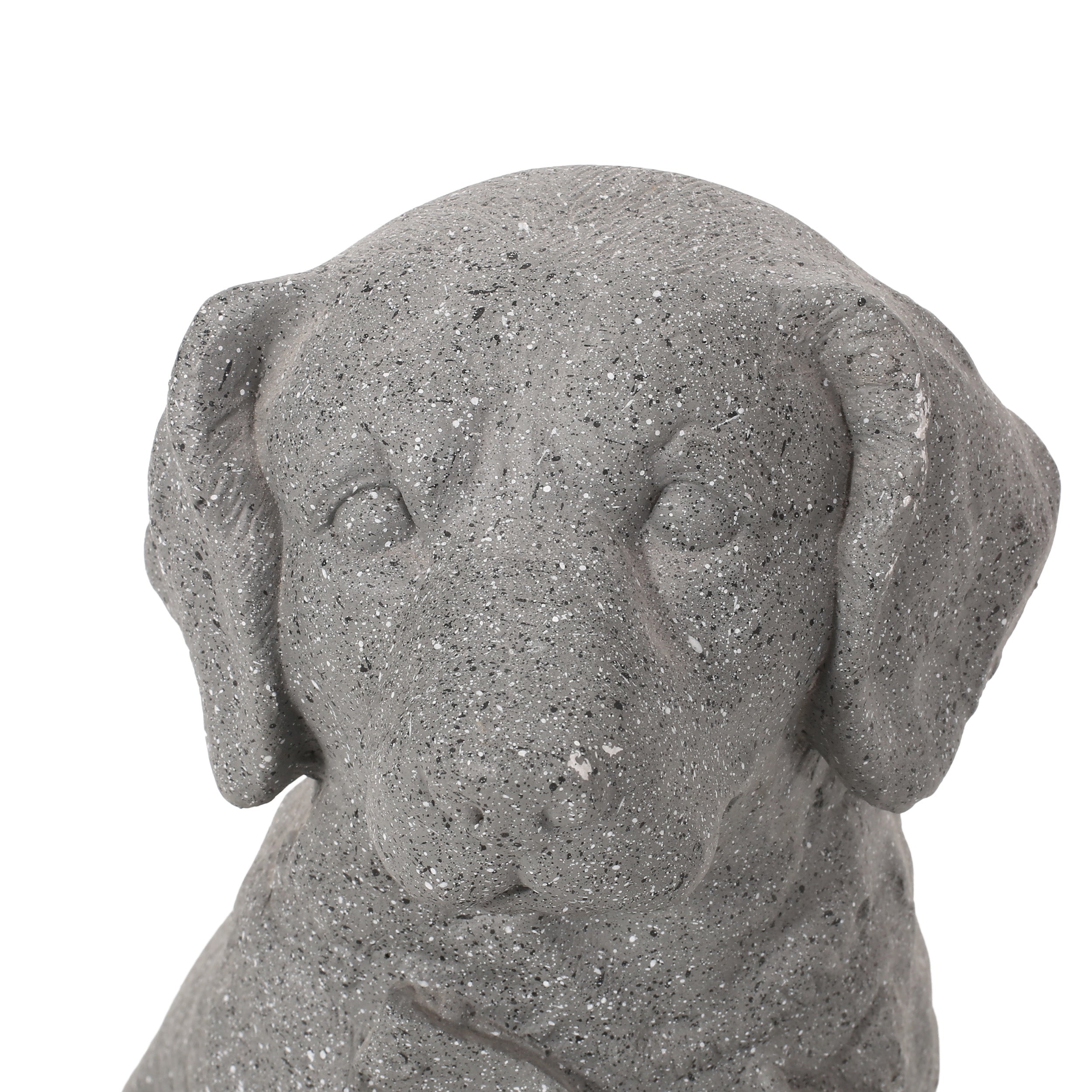 Gary Outdoor Dog Garden Statue, Stone Gray