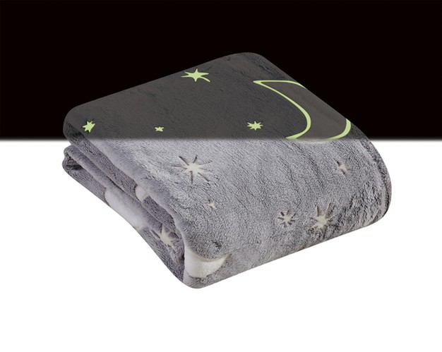 Goodgram Space Adventures Stars amp Moons Glow In The Dark Ultra Soft amp Plush Fleece Accent Throw Blanket 50 In X 60 In