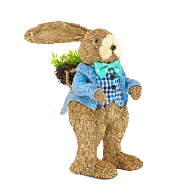 Bunny In Blue Coat Table Decoration National Tree Company