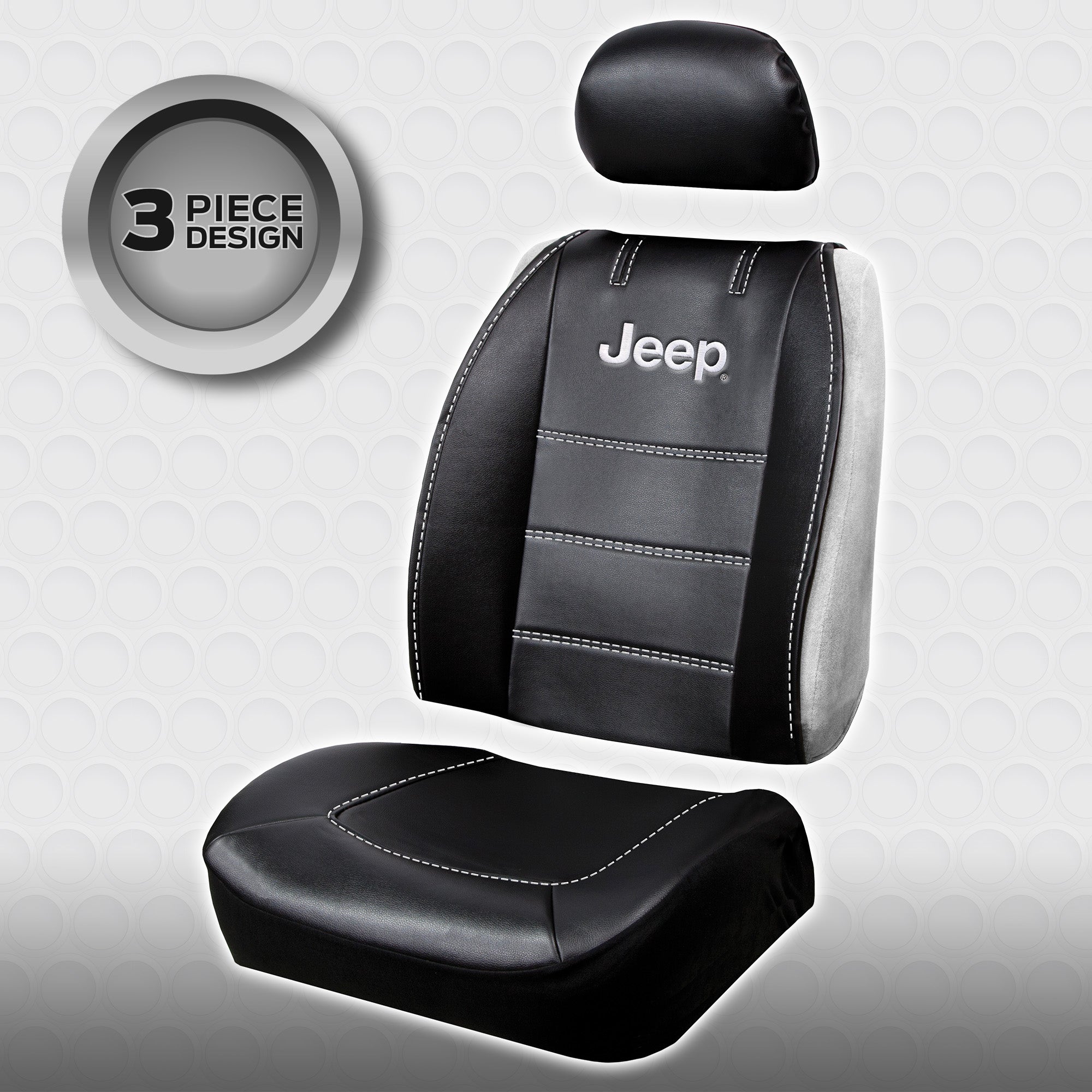 Plasticolor Jeep Deluxe Black Vinyl Universal Fit Automotive Seat Cover， 1 Pack