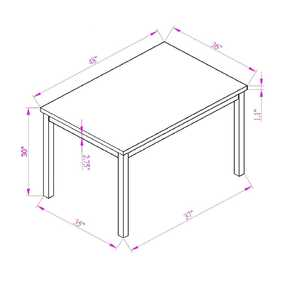 Modern Rectangular Dining Table with Chairs for Kitchens and Dining Room