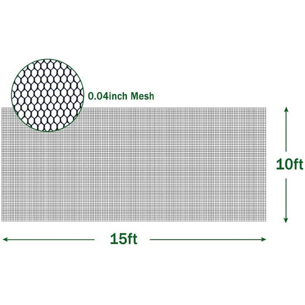 Agfabric Mosquito Net DIY Fabric Insect Pest Barrier Netting Curtains for HomeTravelCamping 10 ft. x 15 ft. Black MN1015B