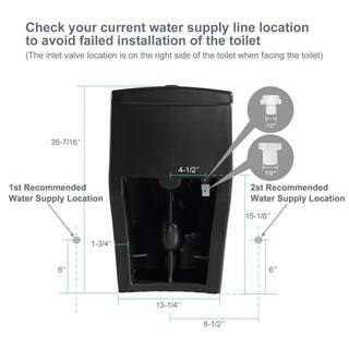 HOROW 1-piece 0.81.28 GPF Dual Flush Elongated Toilet in. Black Seat Included HR-0080B