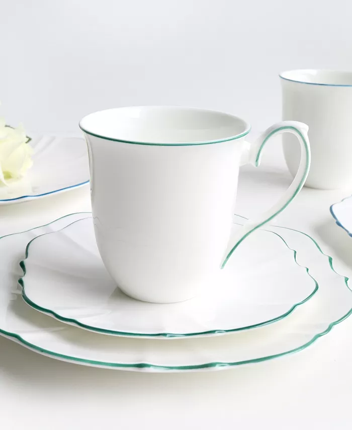 Twig New York Amelie Forest Green Rim Mugs - Set of 2