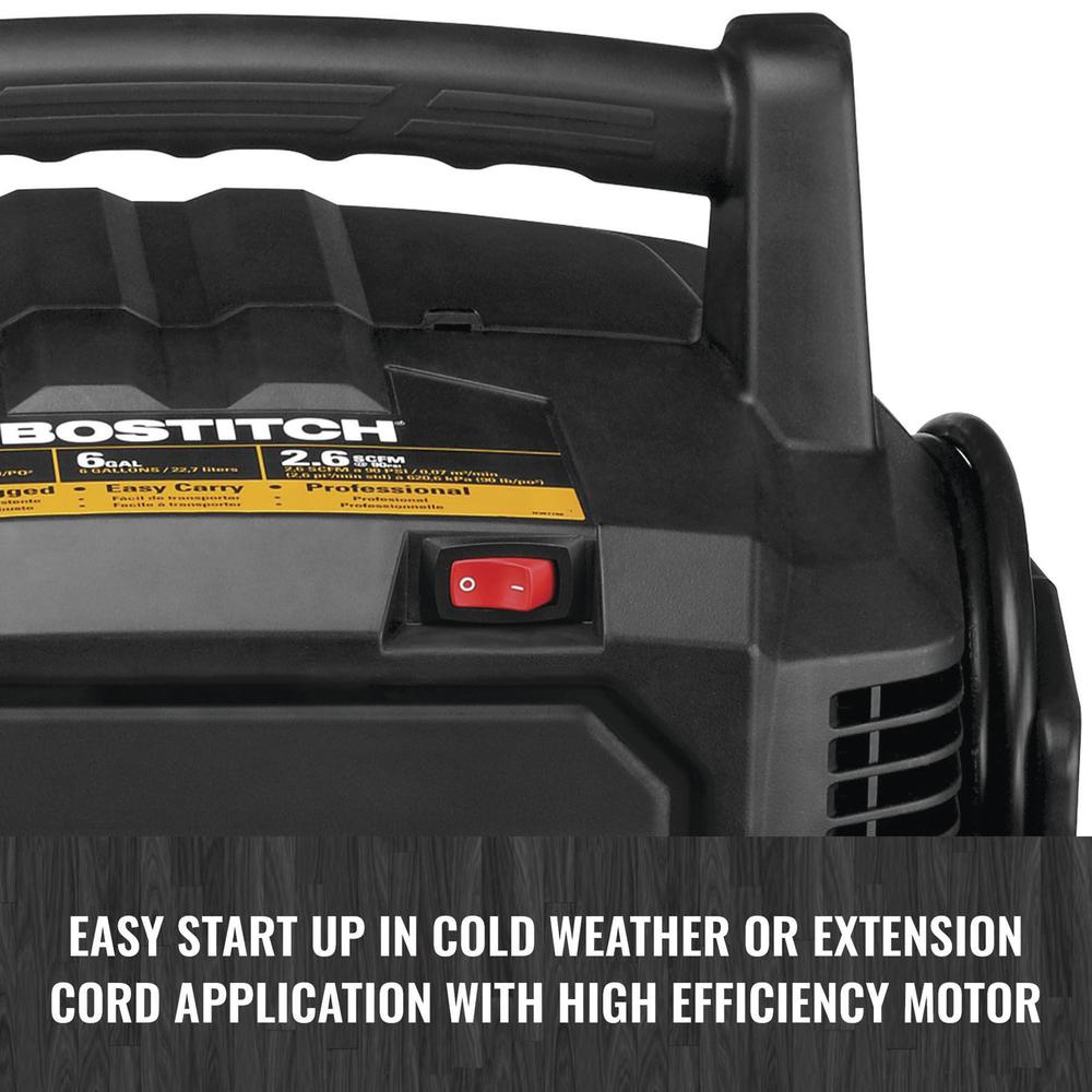 Bostitch® 6-Gallon 150 PSI Portable Electric Air Compressor with 2-Tool Combo Kit