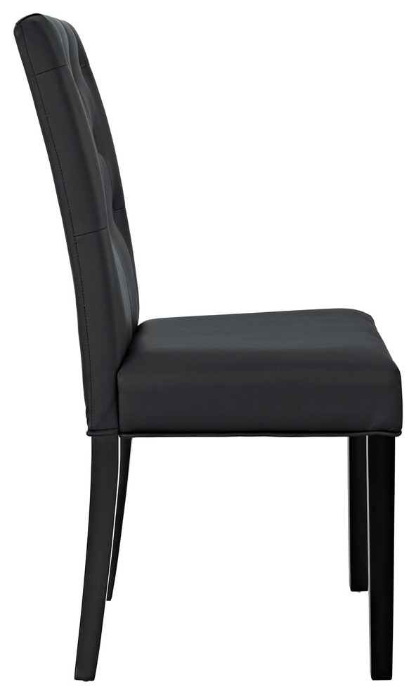 Confer Dining Vinyl Side Chair  Black   Transitional   Dining Chairs   by Simple Relax  Houzz