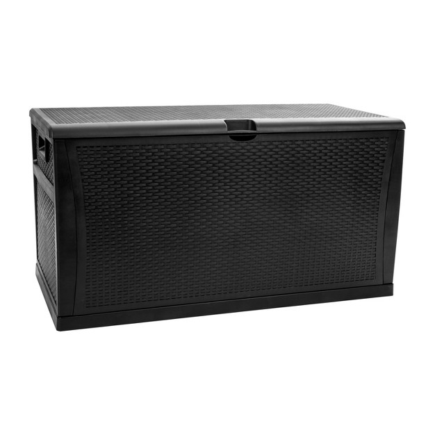 Merrick Lane 120 Gallon Weather Resistant Outdoor Storage Box For Decks Patios Poolside And More