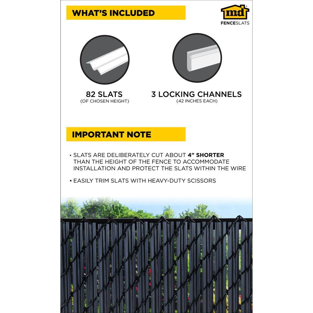 M-D Building Products M-D 6 ft. Privacy Fence Slat Black VS003123BK072