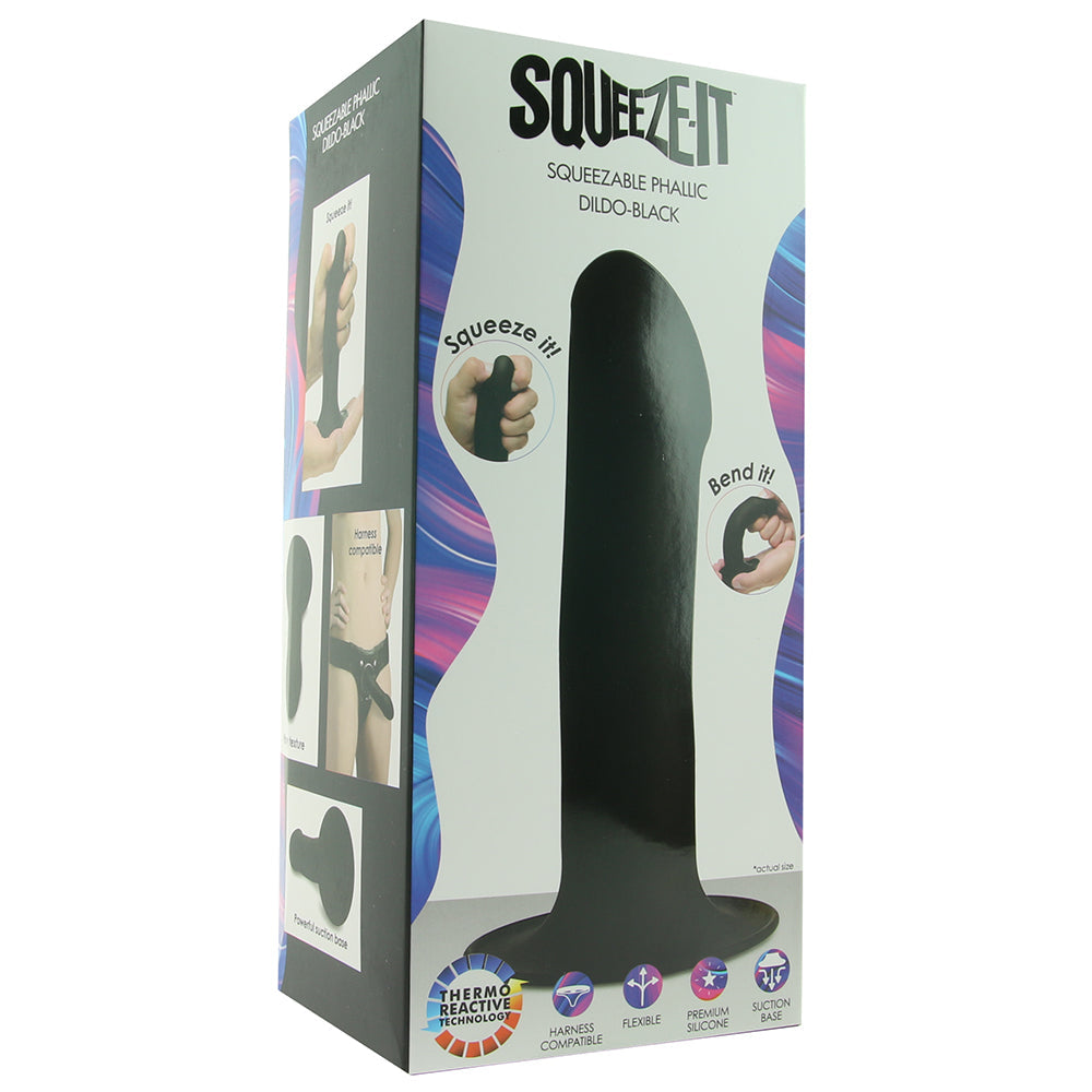 Squeeze-It Phallic Dildo in Black