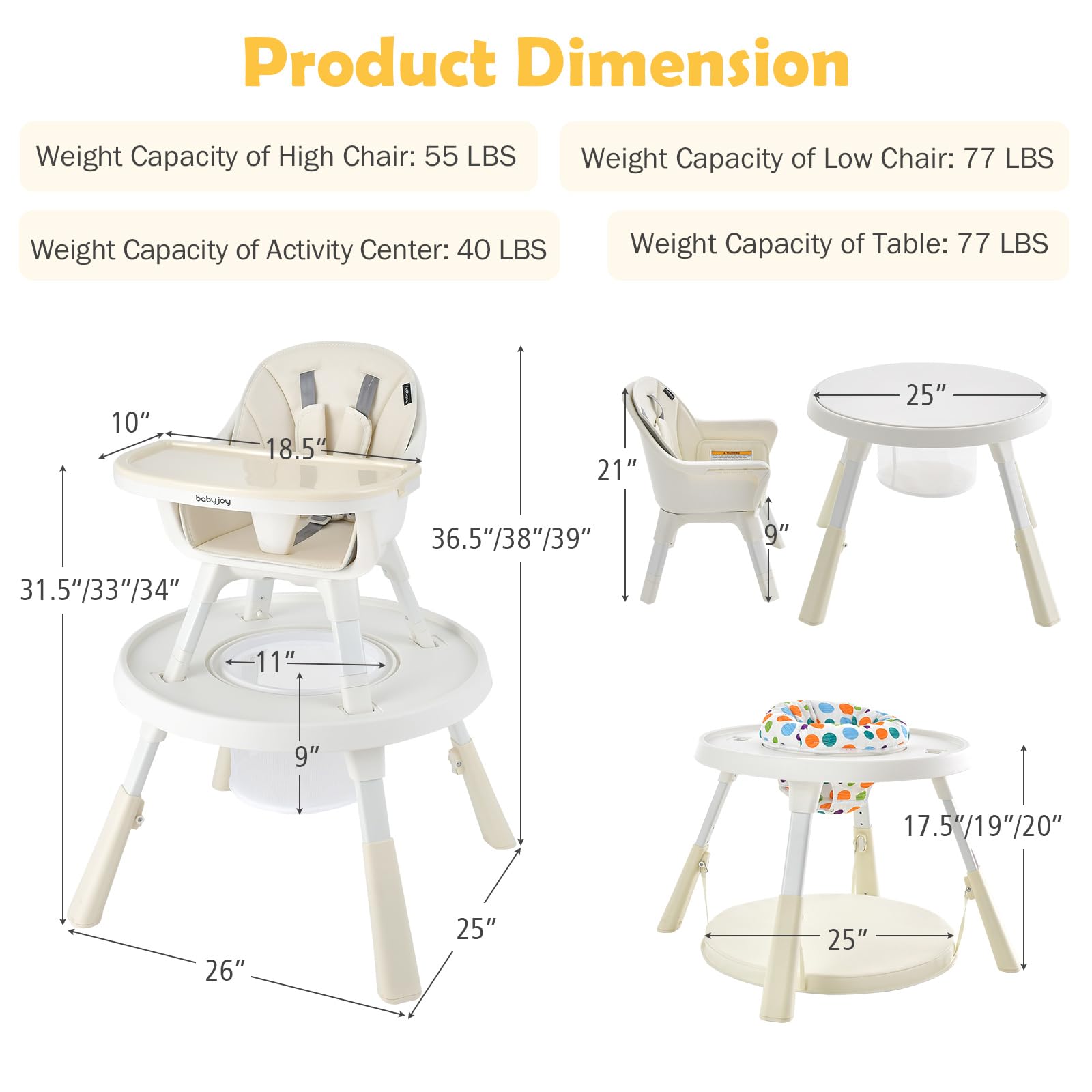 BABY JOY 7 in 1 Baby High Chair