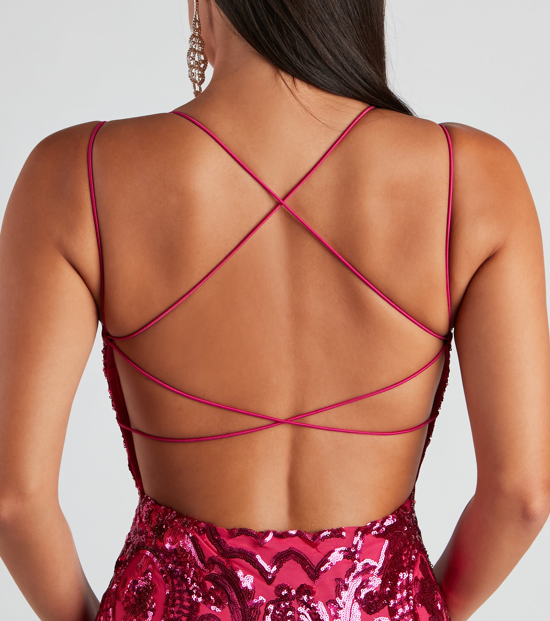 McKenzie Formal Sequin Strappy Dress