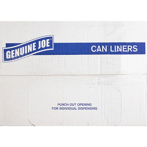 Genuine Joe High Density Clear Trash Bags | 60 Gallon， Case of 200 | GJO70014