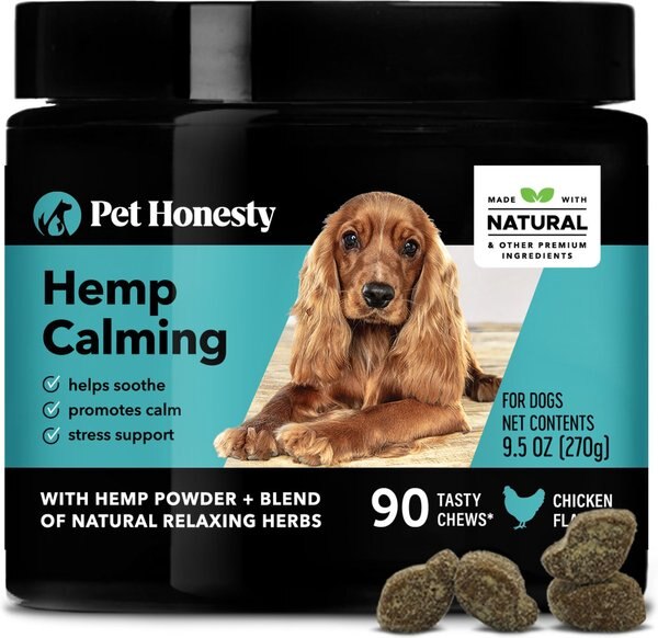 PetHonesty Hemp Calming Chicken Flavored Soft Chews Calming Supplement for Dogs