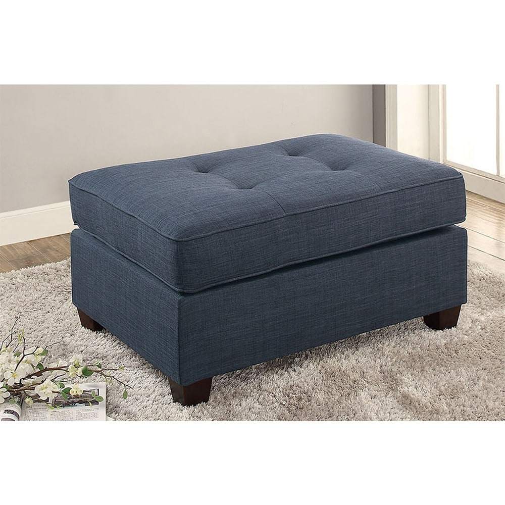 Fabric Cocktail Ottoman With Button Tufted Design