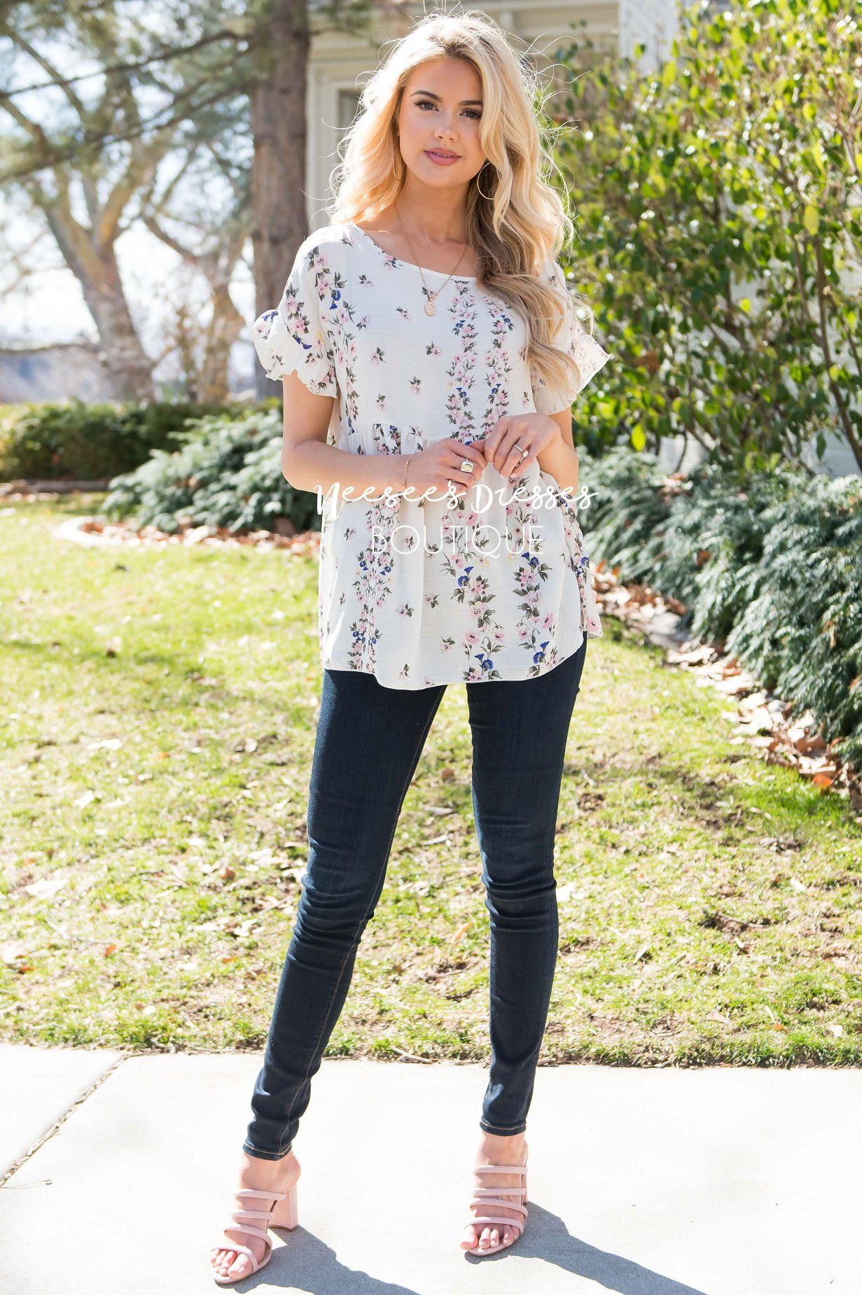 Dream Big Floral Baby Doll Top