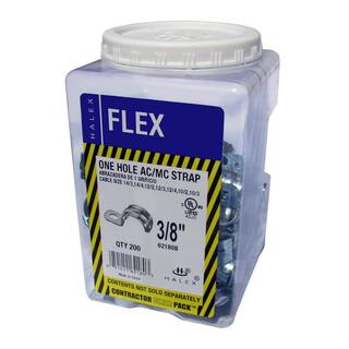 Halex 38 in. Standard Fitting Flexible Metal Conduit (FMC) 1-Hole Straps (200-Pack) 62180B