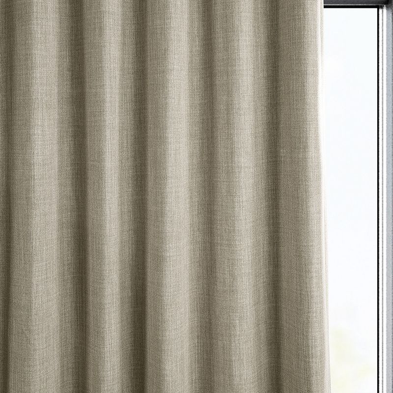 EFF 1-Panel Solid Faux-Linen Window Curtain