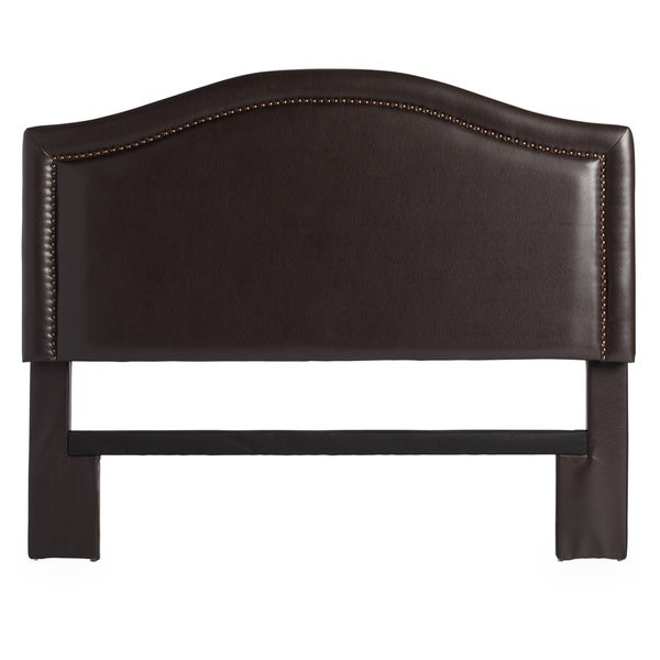 Abbyson Raleigh Nail Head Trim Dark Brown Leather Headboard - - 9834029