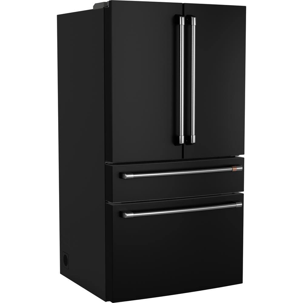 Cafe 28.7 cu. ft. Smart Four Door French Door Refrigerator in Matte Black with Dual-Dispense Autofill Pitcher CGE29DP3TD1