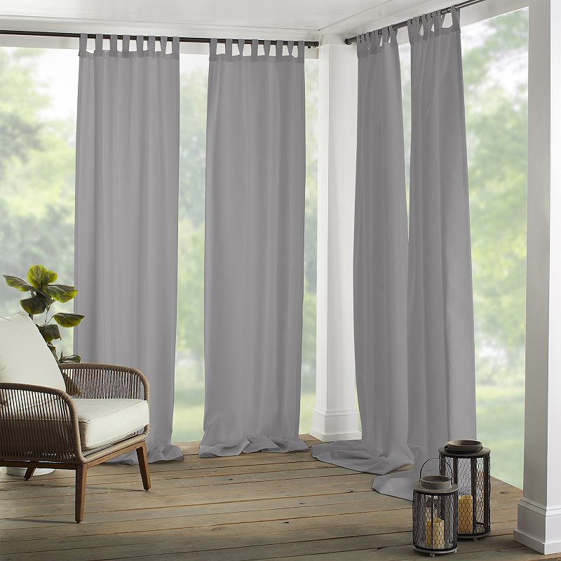 Elrene Home Fashions Matine Solid Tab Top Indoor/Outdoor Window Curtain