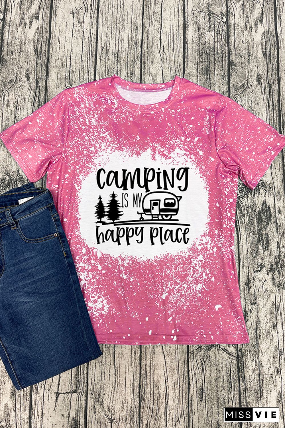 Camping Is My Happy Place Graphic Tee Wholesale