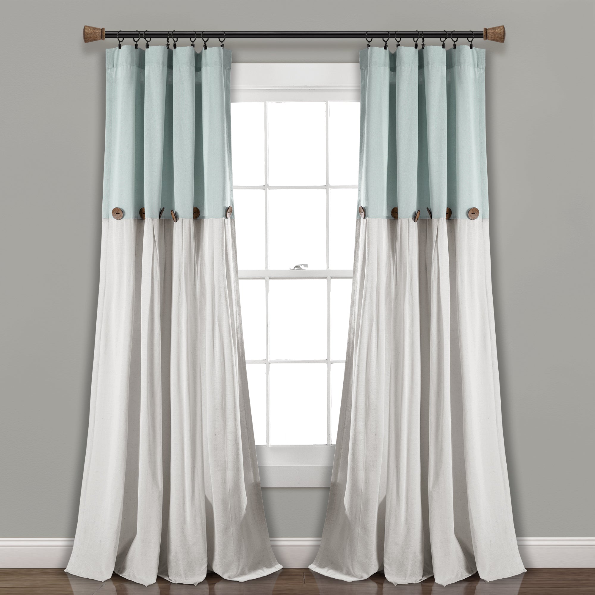 Linen Button Window Curtain Panel