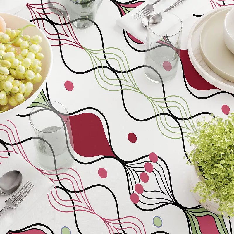 Rectangular Tablecloth， 100% Cotton， 52x120， Floral 99