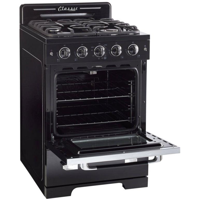 Unique Appliances 24-inch Freestanding Gas Range with Convection Technology UGP-24CR B